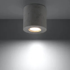 Faretti Da Soffitto-Selezionato da Mazzolaluce Faretto da soffitto in cemento cilindro grigio