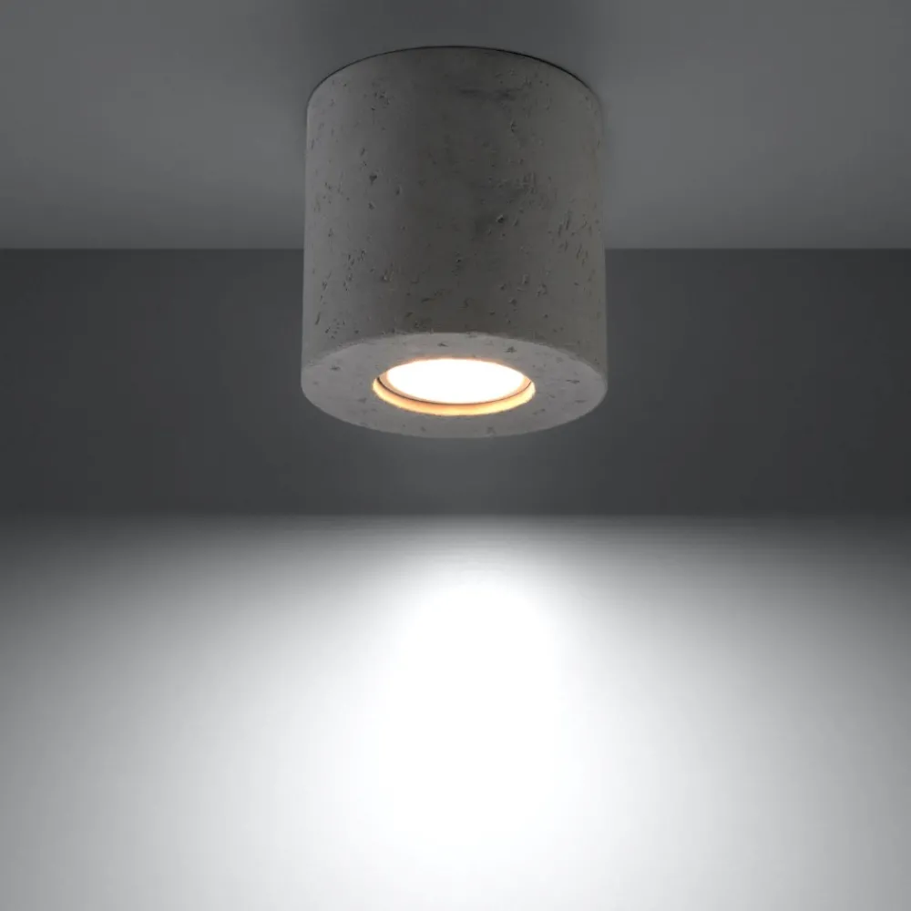 Faretti Da Soffitto-Selezionato da Mazzolaluce Faretto da soffitto in cemento cilindro grigio