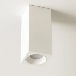 Faretti Da Soffitto-Selezionato da Mazzolaluce Faretto da soffitto in gesso alluminio bianco quadrato