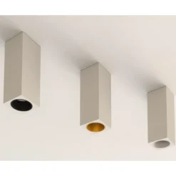 Faretti Da Soffitto-Selezionato da Mazzolaluce Faretto da soffitto in gesso alluminio bianco quadrato