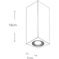 Faretti Da Soffitto-Selezionato da Mazzolaluce Faretto da soffitto in gesso alluminio bianco quadrato