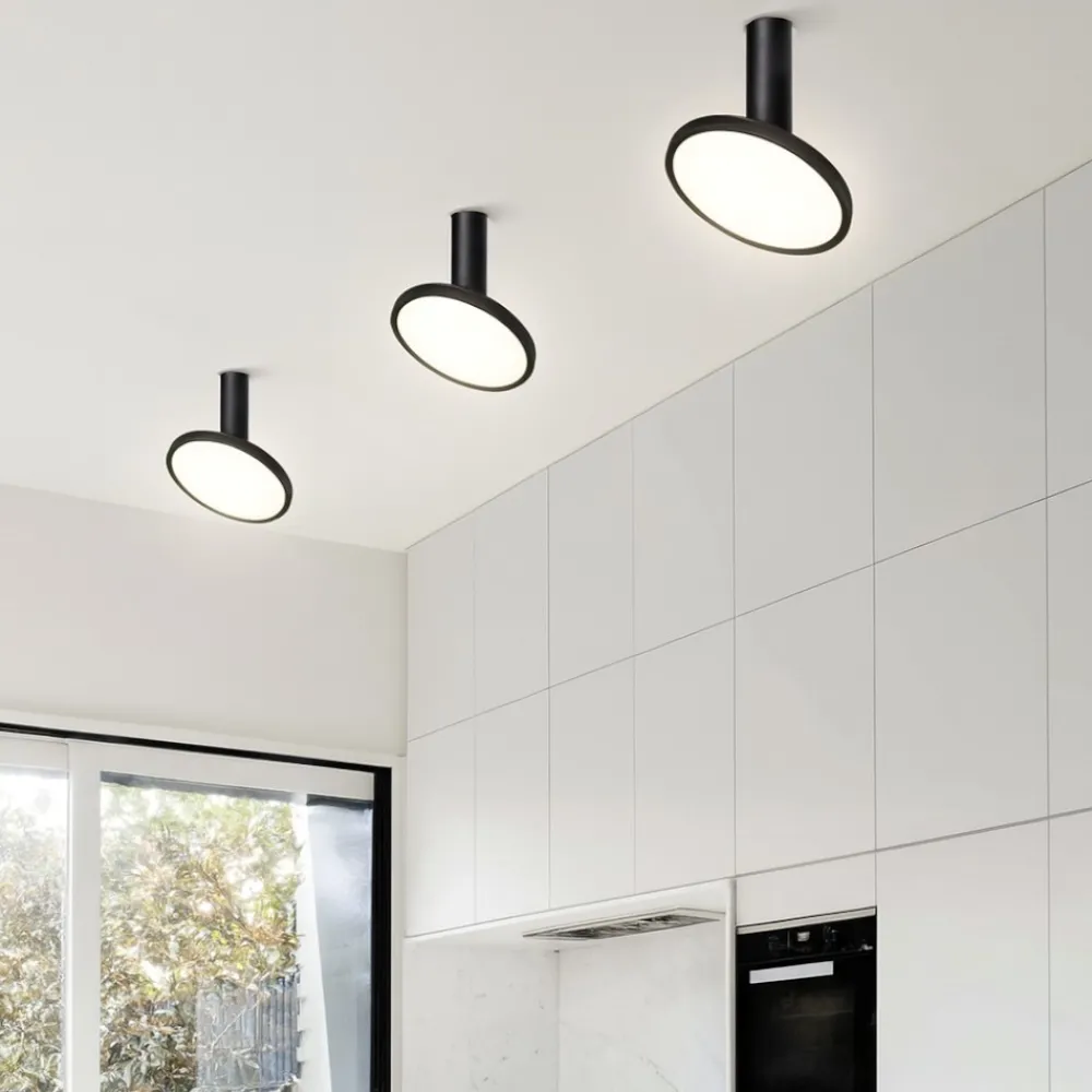 Faretti Da Soffitto-Selezionato da Mazzolaluce Faretto da soffitto led 18w 3000k 1600 lumen orientabile nero