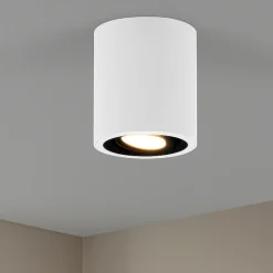 Faretti Da Soffitto-Selezionato da Mazzolaluce Faretto da soffitto luce gu10 orientabile cilindro bianco e nero