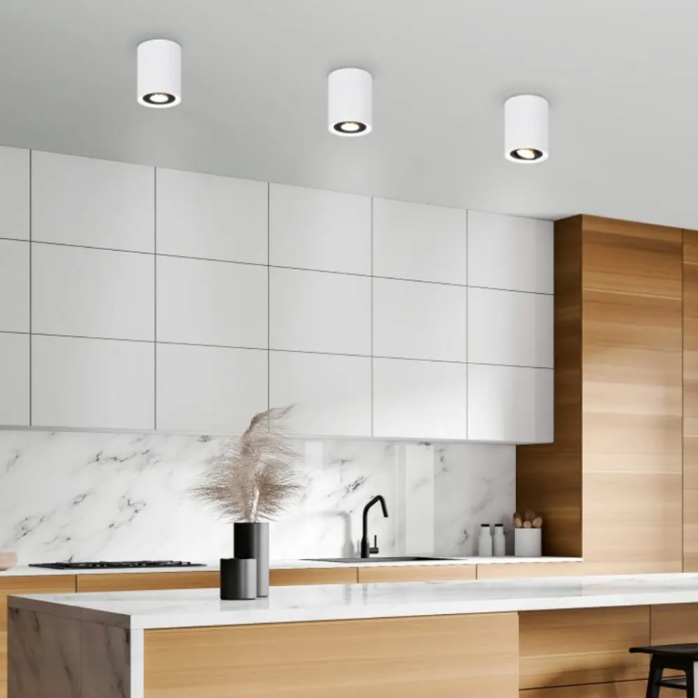 Faretti Da Soffitto-Selezionato da Mazzolaluce Faretto da soffitto luce gu10 orientabile cilindro bianco e nero