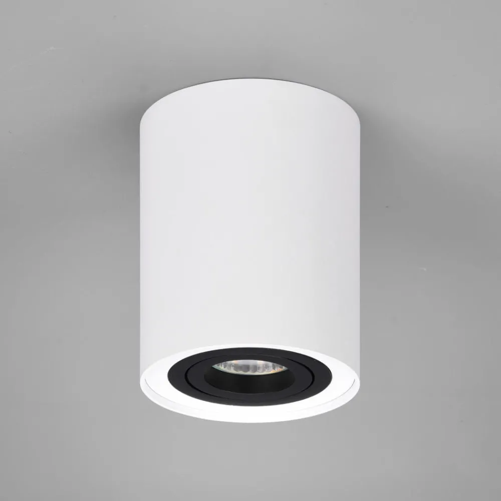 Faretti Da Soffitto-Selezionato da Mazzolaluce Faretto da soffitto luce gu10 orientabile cilindro bianco e nero