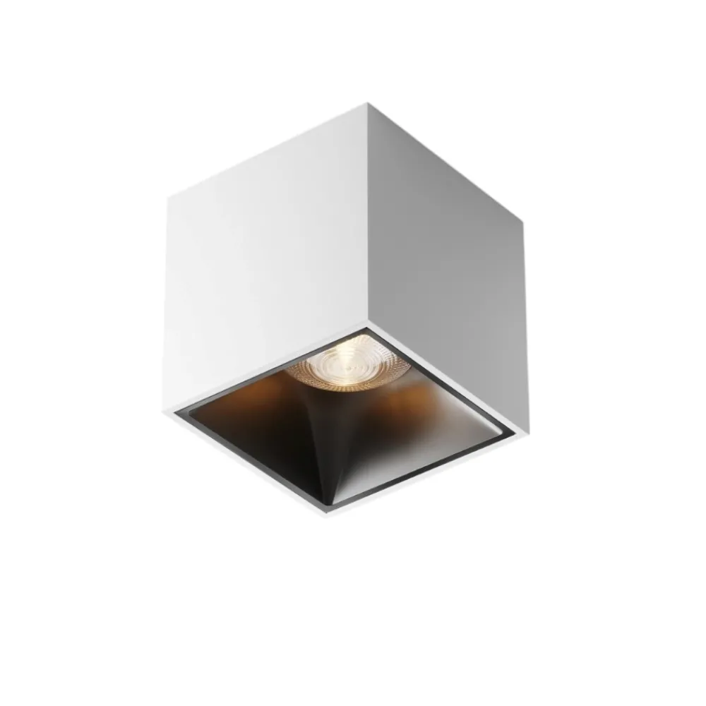 Faretti Da Soffitto-Maytoni Faretto da soffitto alfa cubo led 12w 3000k bianco nero
