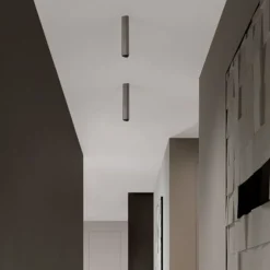 Faretti Da Soffitto-Selezionato da Mazzolaluce Faretto da soffitto moderno nickel led 3000k h30 cm