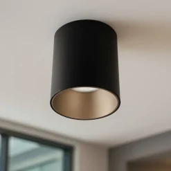 Faretti Da Soffitto-Selezionato da Mazzolaluce Faretto da soffitto nero argento cilindro