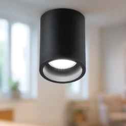 Faretti Da Soffitto-Selezionato da Mazzolaluce Faretto da soffitto nero cilindro