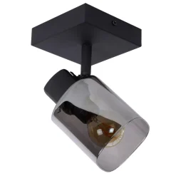 Faretti Da Soffitto-Selezionato da Mazzolaluce Faretto da soffitto nero con vetro fume