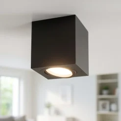 Faretti Da Soffitto-Gea Luce Faretto da soffitto nero cubo orientabile