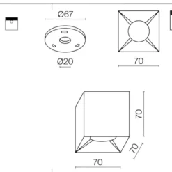 Faretti Da Soffitto-Maytoni Faretto da soffitto nero cubo led 12w 3000k alfa fp