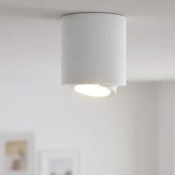 Faretti Da Soffitto-Gea Luce Faretto da soffitto orientabile cilindro bianco