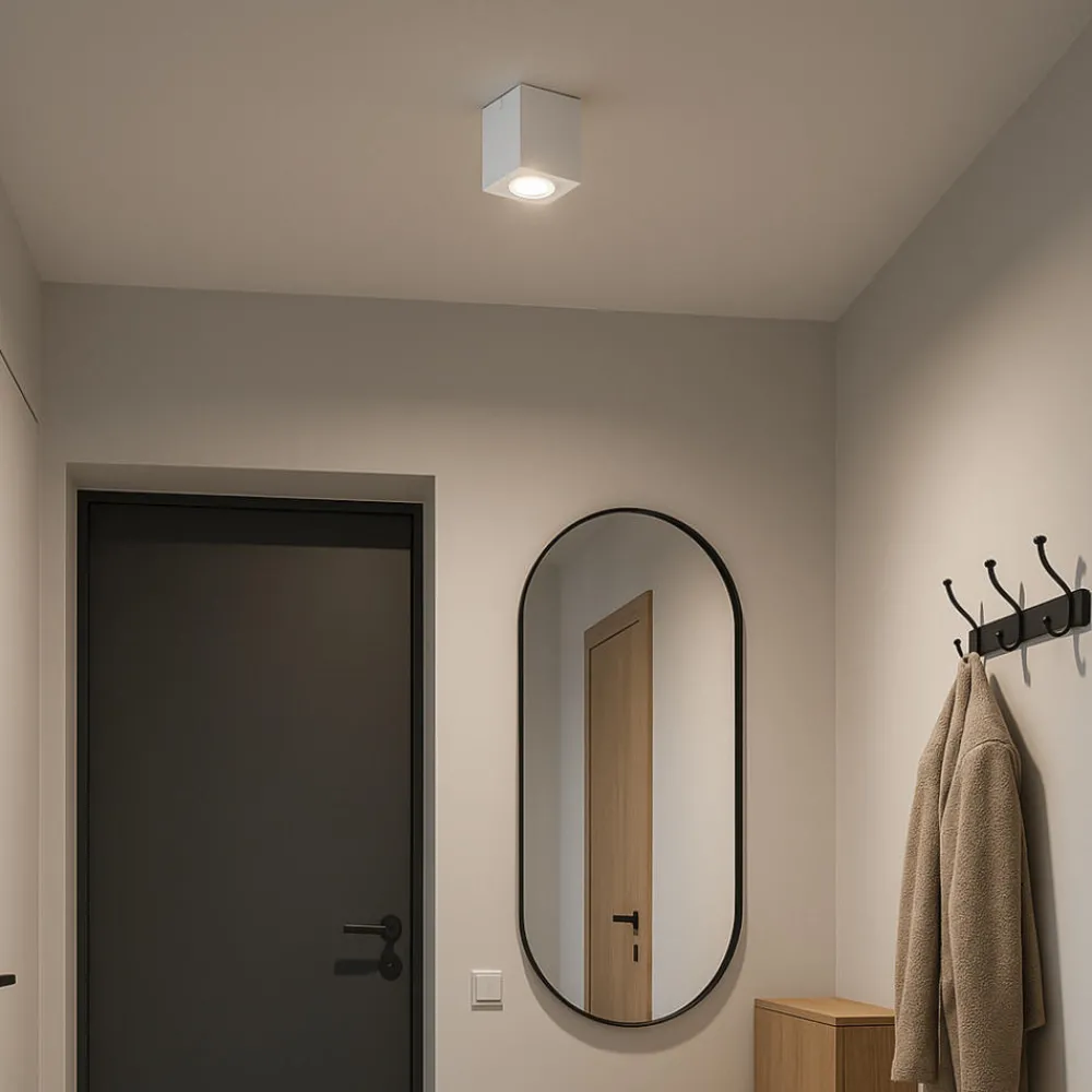 Faretti Da Soffitto-Selezionato da Mazzolaluce Faretto da soffitto orientabile bianco per ingresso