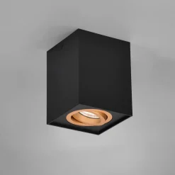 Faretti Da Soffitto-Selezionato da Mazzolaluce Faretto da soffitto orientabile cubo nero oro