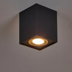 Faretti Da Soffitto-Selezionato da Mazzolaluce Faretto da soffitto orientabile cubo nero oro