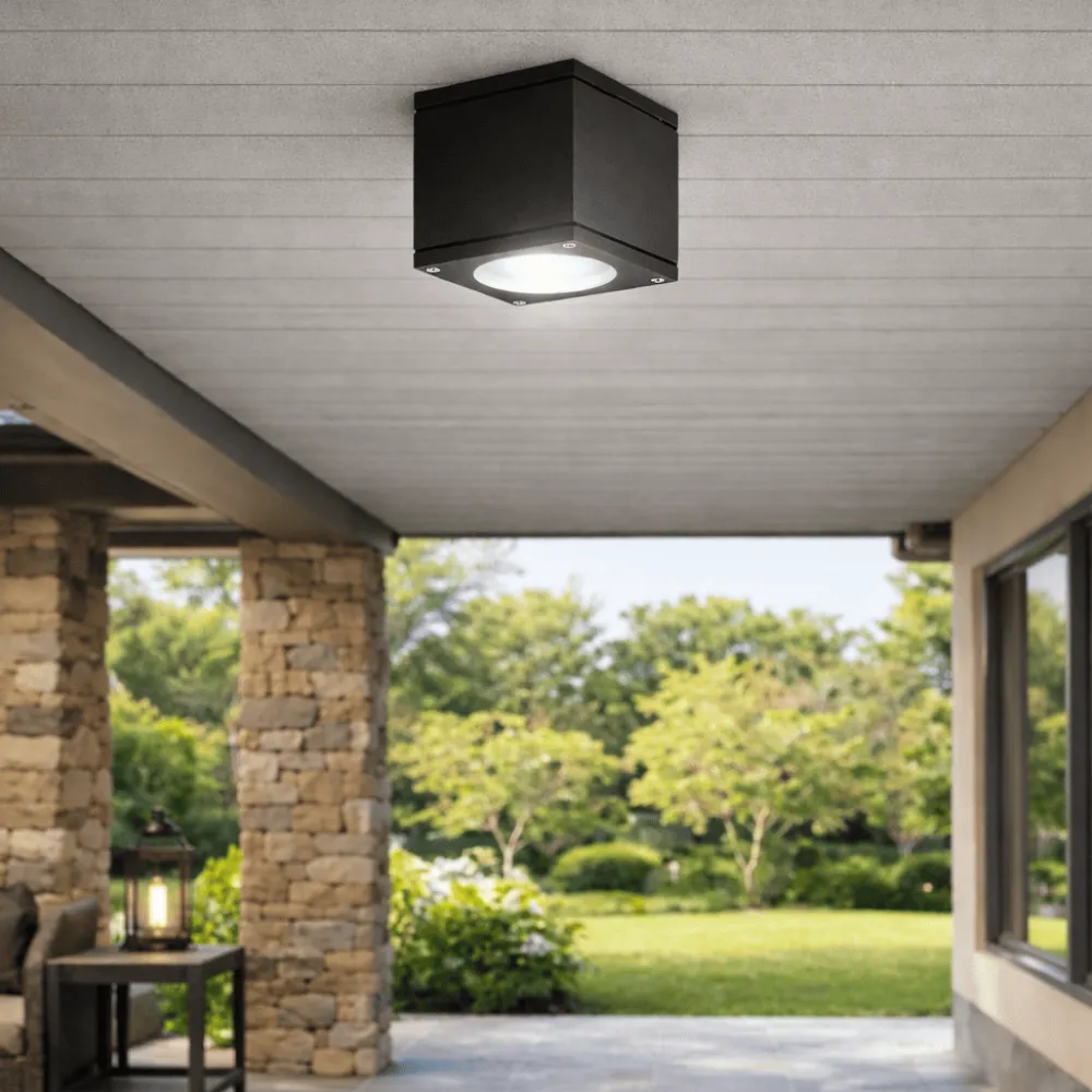 Faretti Da Esterno-Perenz Illuminazione Faretto da soffitto per esterno antracite ip65 perenz up gx53