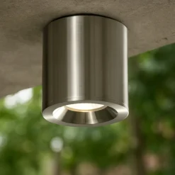 Faretti Da Esterno-Selezionato da Mazzolaluce Faretto da soffitto per esterno cilindro nichel