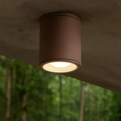 Faretti Da Esterno-Gea Luce Faretto da soffitto per esterno cilindro marrone