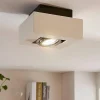 Faretti Da Soffitto-Eglo Faretto da soffitto plafone quadrato orientabile nickel fp