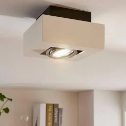 Faretti Da Soffitto-Eglo Faretto da soffitto plafone quadrato orientabile nickel fp
