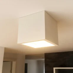 Faretti Da Soffitto-Selezionato da Mazzolaluce Faretto da soffitto quadrato gesso alluminio bianco gx53