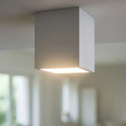 Faretti Da Soffitto-Selezionato da Mazzolaluce Faretto da soffitto quadrato in gesso bianco