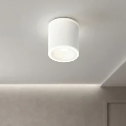Faretti Da Soffitto-Fabas Luce Faretto da soffitto sporgente bianco cilindro led 13w 3000k