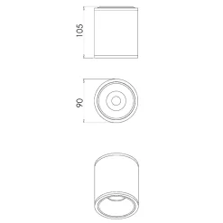 Faretti Da Soffitto-Fabas Luce Faretto da soffitto sporgente bianco cilindro led 13w 3000k