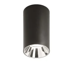 Faretti Da Soffitto-IsyLuce Faretto da soffitto tubo nero riflettore cromato