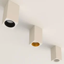 Faretti Da Soffitto-Selezionato da Mazzolaluce Faretto di gesso bianco parabola alluminio nero da soffitto