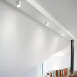 Faretti Da Soffitto-IsyLuce Faretto di gesso cubo da soffitto rigato gypsos