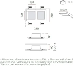 Faretti Da Incasso-Selezionato da Mazzolaluce Faretto di gesso da incasso parete soffitto led 13.5w 3000k