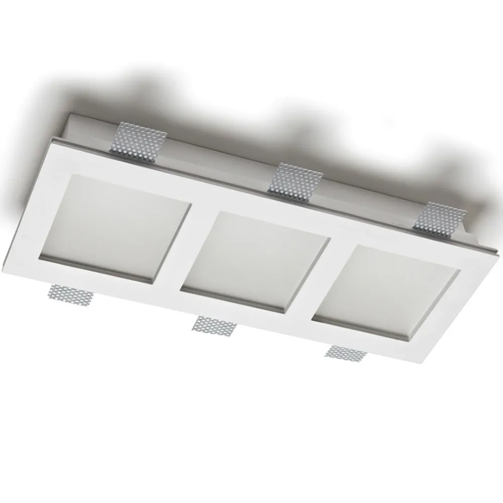 Faretti Da Incasso-Selezionato da Mazzolaluce Faretto di gesso quadrati led 21w 3000k da incasso