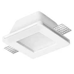 Faretti Da Incasso-Selezionato da Mazzolaluce Faretto di gesso quadrato con vetro da incasso a soffitto