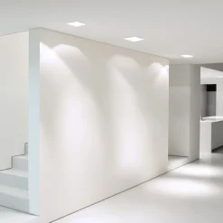 Faretti Da Incasso-Selezionato da Mazzolaluce Faretto di gesso quadrato con vetro da incasso a soffitto