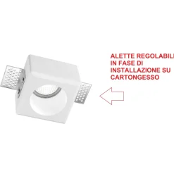 Faretti Da Incasso-Selezionato da Mazzolaluce Faretto di gesso rotondo da incasso per controsoffitto