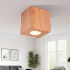 Faretti Da Soffitto-Selezionato da Mazzolaluce Faretto di legno cubo da soffitto per interni