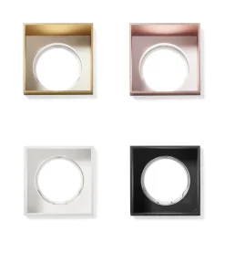 Faretti Da Incasso-Sforzin Illuminazione Faretto elis di gesso quadrato cornice oro da incasso a soffitto