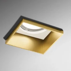 Faretti Da Incasso-Sforzin Illuminazione Faretto elis di gesso quadrato cornice oro da incasso a soffitto
