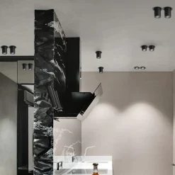 Faretti Da Incasso-Selezionato da Mazzolaluce Faretto estraibile da incasso led 30w 3000k nero orientabile per cartongesso
