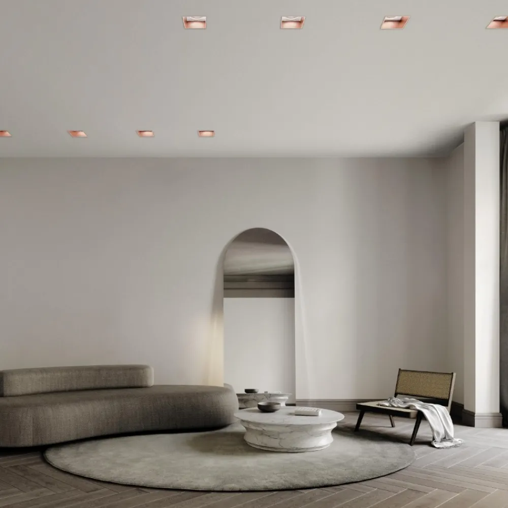 Faretti Da Incasso-Sforzin Illuminazione Faretto fa incasso elis raso quadrato di gesso interno rame