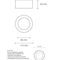 Faretti Da Incasso-Sforzin Illuminazione Faretto gesso a soffitto da incasso bordo nero sforzin filiatra