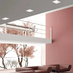 Faretti Da Incasso-Gea Luce Faretto gesso incasso controsoffitto quadrato bianca