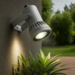 Faretti Da Esterno-Selezionato da Mazzolaluce Faretto grigio da giardino orientabile moderno 6w 4000k ip65