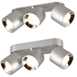Faretti Da Incasso-Selezionato da Mazzolaluce Faretto grigio da incasso o plafone a soffitto 3 luci orientabili