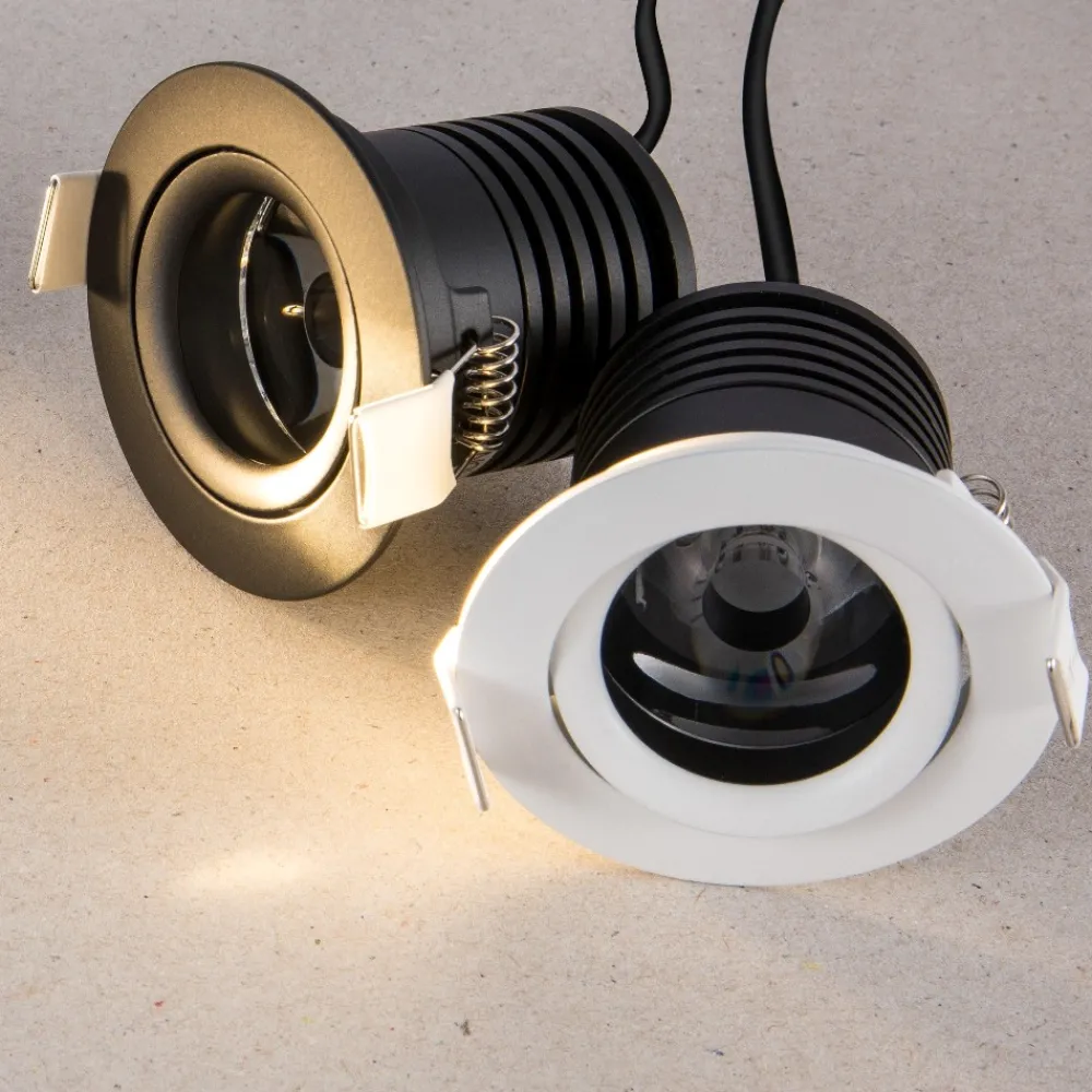 Faretti Da Incasso-Selezionato da Mazzolaluce Faretto incasso led bianco orientabile per cartongesso 2w 3000k