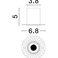 Faretti Da Incasso-Selezionato da Mazzolaluce Faretto incasso led tondo bianco per cartongesso 3w 3000k