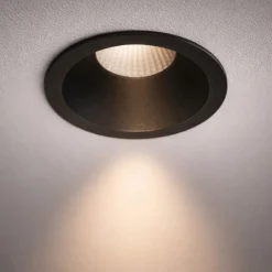 Faretti Da Incasso-Selezionato da Mazzolaluce Faretto incasso led tondo nero 9w 3000k per cartongesso
