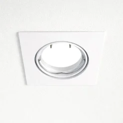 Faretti Da Incasso-Selezionato da Mazzolaluce Faretto incasso per controsoffitto bianco quadrato orientabile